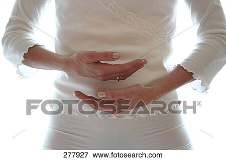 Stock Photo - Mid section view of woman meditating . Fotosearch