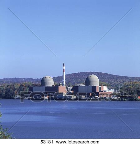 Nuclear power plant station at waterfront, Indian Point Energy Center, Hudson River, New York State, USA View Large Photo Image Stock Image - Nuclear power plant station at waterfront, Indian Point Energy Center, Hudson River, New York State, USA . Fotosearch