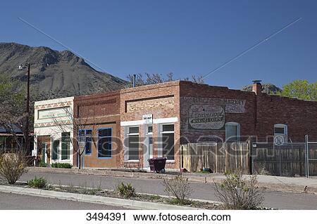 Stock Image - Old brick buildings in New Mexico, USA . Fotosearch