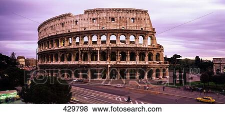 Stock Photo - Old ruin of amphitheatre, Coliseum, Rome, Italy . Fotosearch