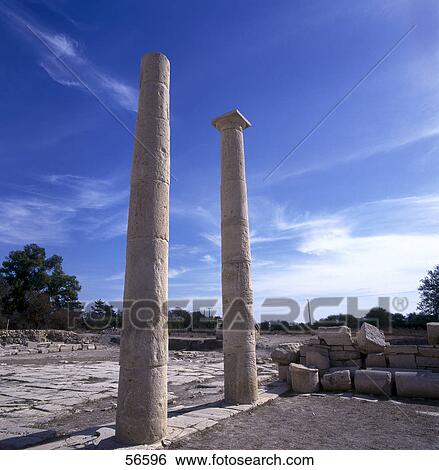 Old ruins of columns at excavation site, Amathous, Cyprus View Large Photo Image Stock Photograph - Old ruins of columns at excavation site, Amathous, Cyprus . Fotosearch