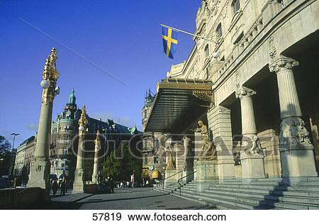 Stock Photo - Opera house in city, Stockholm, Sweden, Scandinavia . Fotosearch