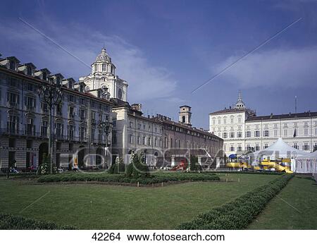 Palace near church, Royal Palace Of Turin, San Lorenzo Church, Turin, Piedmont, Italy View Large Photo Image Picture - Palace near church, Royal Palace Of Turin, San Lorenzo Church, Turin, Piedmont, Italy . Fotosearch