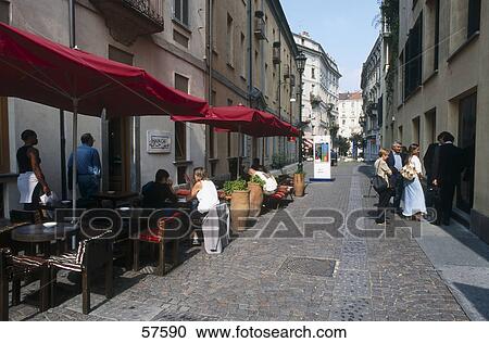 People at sidewalk cafe, Turin, Piedmont, Italy View Large Photo Image Stock Image - People at sidewalk cafe, Turin, Piedmont, Italy . Fotosearch