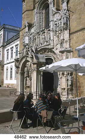 People sitting in front of church, Santa Cruz Monastery, Praca 8 De Maio, Coimbra, Portugal View Large Photo Image Stock Image - People sitting in front of church, Santa Cruz Monastery, Praca 8 De Maio, Coimbra, Portugal . Fotosearch