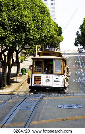 People travelling in cable car, San Francisco, USA View Large Photo Image Stock Image - People travelling in cable car, San Francisco, USA . Fotosearch