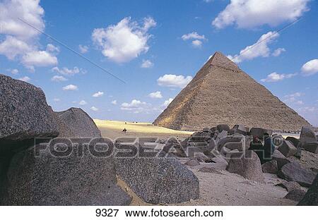 Stock Photo - Pyramid in desert, Pyramid Of Chephren, Gizeh, Egypt . Fotosearch