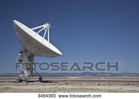 Stock Image - Radio Telescope in the Very Large Array, New Mexico, USA, low angle view . Fotosearch