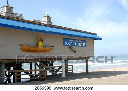 Restaurant on beach, San Clemente Island, San Fernando Valley, City Of Los Angeles, Los Angeles County, California, USA View Large Photo Image Stock Photograph - Restaurant on beach, San Clemente Island, San Fernando Valley, City Of Los Angeles, Los Angeles County, California, USA . Fotosearch