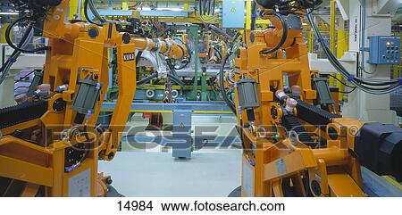 Robotics in car assembly line, England View Large Photo Image Picture - Robotics in car assembly line, England . Fotosearch