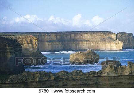 Rock formations on a coast, Twelve Apostles, Victoria, Australia View Large Photo Image Stock Image - Rock formations on a coast, Twelve Apostles, Victoria, Australia . Fotosearch