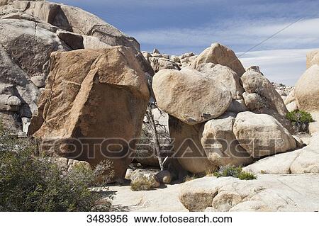 Stock Photograph - Rocks in the Joshua Tree National Park, California, USA . Fotosearch