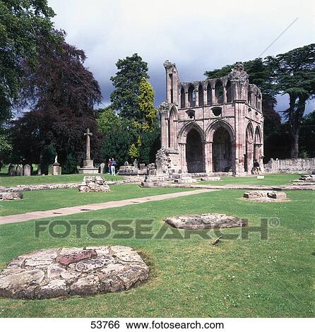 Stock Photograph - Ruins of monastery, Dryburgh Abbey, Scotland . Fotosearch