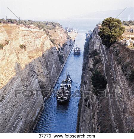 Ship in canal, Corinth, Greece View Large Photo Image Stock Image - Ship in canal, Corinth, Greece . Fotosearch