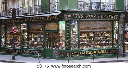 Stock Photography - Shops at roadside, Paris, Ile-De-France, France . Fotosearch