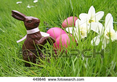 Side profile Easter bunny and flowers View Large Photo Image Stock Photograph - Side profile Easter bunny and flowers . Fotosearch