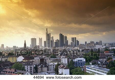 Skyscrapers in city, Frankfurt, Hesse, Germany View Large Photo Image Picture - Skyscrapers in city, Frankfurt, Hesse, Germany . Fotosearch