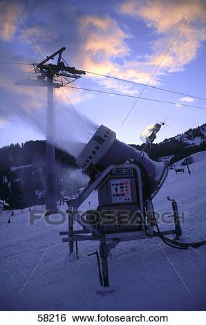 Snow cannon in skiing area View Large Photo Image Stock Photograph - Snow cannon in skiing area . Fotosearch