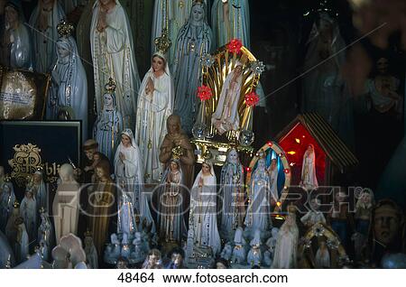 Picture - Souvenirs at devotional store, Fatima, Portugal . Fotosearch