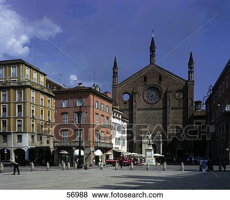 Statue in front of San Francisco Church, Piacenza, Emilia-Romagna, Italy, Europe View Large Photo Image Stock Photo - Statue in front of San Francisco Church, Piacenza, Emilia-Romagna, Italy, Europe . Fotosearch