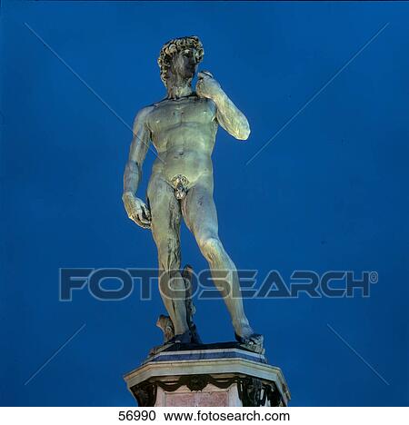 Statue of David against blue sky, Piazza Michelangelo, Florence, Tuscany, Italy View Large Photo Image Stock Image - Statue of David against blue sky, Piazza Michelangelo, Florence, Tuscany, Italy . Fotosearch