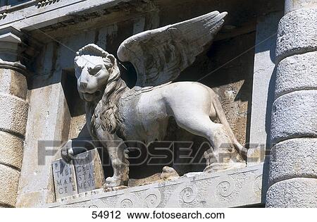 Statue of venetian lion on wall of building, Zadar, Dalmatia, Croatia View Large Photo Image Stock Image - Statue of venetian lion on wall of building, Zadar, Dalmatia, Croatia . Fotosearch
