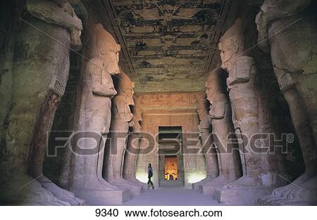 Stock Image - Statues in temple, Temple Of Ramses, Abu Simbel, Egypt . Fotosearch