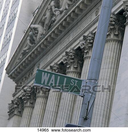 Street name sign in front of stock exchange, New York Stock Exchange, Wall Street, Lower Manhattan, Manhattan, New York City, New York State, USA View Large Photo Image Stock Photography - Street name sign in front of stock exchange, New York Stock Exchange, Wall Street, Lower Manhattan, Manhattan, New York City, New York State, USA . Fotosearch