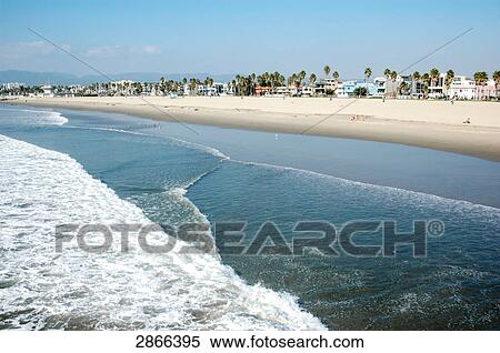 Surf on beach, Venice Beach, San Fernando Valley, Santa Monica, Santa Monica Bay, Los Angeles County, California, USA View Large Photo Image Stock Photography - Surf on beach, Venice Beach, San Fernando Valley, Santa Monica, Santa Monica Bay, Los Angeles County, California, USA . Fotosearch