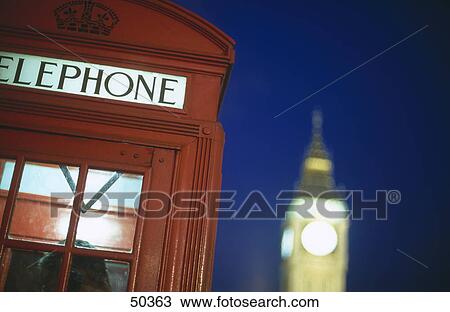 Telephone booth lit up at night, Big Ben, London, England View Large Photo Image Stock Image - Telephone booth lit up at night, Big Ben, London, England . Fotosearch