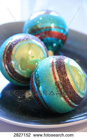 three christmas balls, close-up View Large Photo Image Stock Image - three christmas balls, close-up . Fotosearch