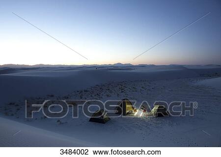 Three tents in a desert, White Sands National Monument, New Mexico, USA, elevated view View Large Photo Image Stock Image - Three tents in a desert, White Sands National Monument, New Mexico, USA, elevated view . Fotosearch