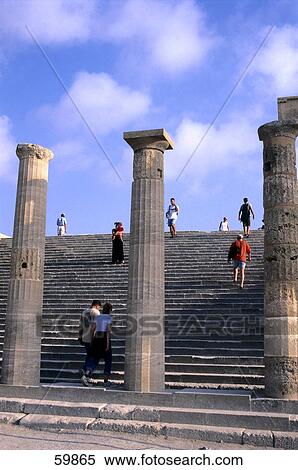 Tourists at old ruins, Lindos, Rhodes, Greece View Large Photo Image Stock Photography - Tourists at old ruins, Lindos, Rhodes, Greece . Fotosearch
