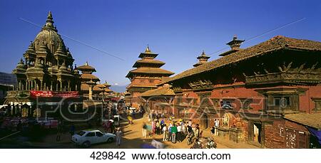 Tourists at temple, Patan, Kathmandu, Nepal View Large Photo Image Stock Image - Tourists at temple, Patan, Kathmandu, Nepal . Fotosearch