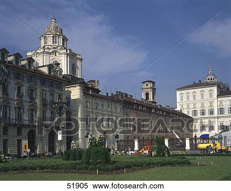Tourists in front of building, Piazza Castello, Palazzoe Reale, Church San Lorenzo, Turin, Piedmont, Italy View Large Photo Image Stock Photography - Tourists in front of building, Piazza Castello, Palazzoe Reale, Church San Lorenzo, Turin, Piedmont, Italy . Fotosearch