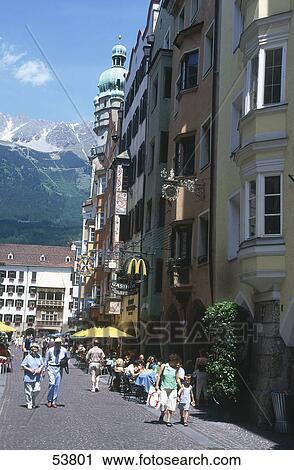 Tourists in street, Golden Roof, Innsbruck, Tyrol, Austria View Large Photo Image Stock Image - Tourists in street, Golden Roof, Innsbruck, Tyrol, Austria . Fotosearch