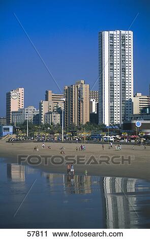 Tourists on beach, Durban, South Africa View Large Photo Image Stock Image - Tourists on beach, Durban, South Africa . Fotosearch