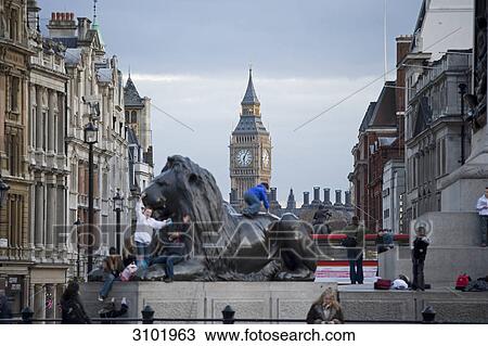 Trafalgar Square and Big Ben, London, England View Large Photo Image Stock Image - Trafalgar Square and Big Ben, London, England . Fotosearch