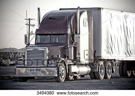 Stock Image - Truck on a road, New Mexico, USA . Fotosearch