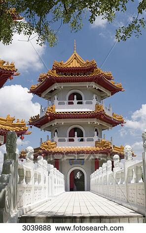 Twin Pagoda in the Chinese Garden in Singapur, Asia View Large Photo Image Stock Photo - Twin Pagoda in the Chinese Garden in Singapur, Asia . Fotosearch