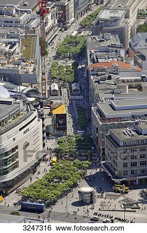 View of a shopping street, Frankfurt am Main, Germany, bird's eye view View Large Photo Image Stock Photograph - View of a shopping street, Frankfurt am Main, Germany, bird's eye view . Fotosearch