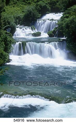 Water flowing through a forest, Krka National Park, Dalmatia, Croatia  View Large Photo Image Stock Photograph - Water flowing through a forest, Krka National Park, Dalmatia, Croatia . Fotosearch