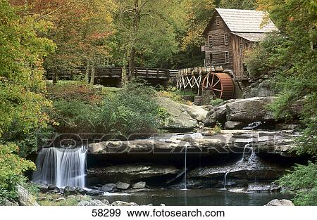 Watermill in autumn, Babcock State Park, West Virginia, USA View Large Photo Image Stock Photo - Watermill in autumn, Babcock State Park, West Virginia, USA . Fotosearch