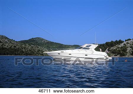 Stock Image - Yacht in sea, Kornati National Park, Croatia . Fotosearch