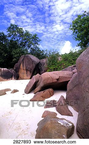 Beach, La Digue View Large Photo Image Stock Image - Beach, La Digue . Fotosearch