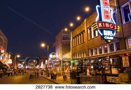 Beale Street, Memphis, USA View Large Photo Image Stock Photo - Beale Street, Memphis, USA . Fotosearch