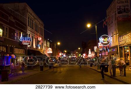 Beale Street, Memphis, USA View Large Photo Image Stock Photo - Beale Street, Memphis, USA . Fotosearch