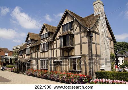 Birth House of William Shakespeare, Stratford-upon-Avon, England View Large Photo Image Stock Photograph - Birth House of William Shakespeare, Stratford-upon-Avon, England . Fotosearch