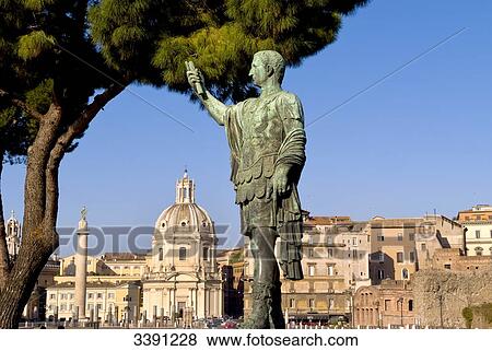 Stock Photo - Ceasar statue, Forum Romanum, Rome, Italy . Fotosearch