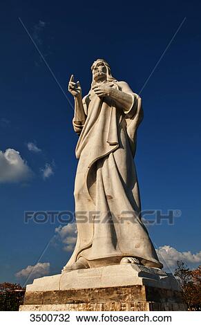 Christ statue in Havana, Cuba View Large Photo Image Stock Image - Christ statue in Havana, Cuba . Fotosearch